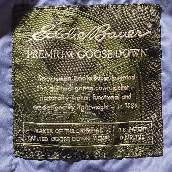 VTG Eddie Bauer Women Premium Goose Down Quilted Vest Blue M Quiet Luxury - Picture 4 of 16